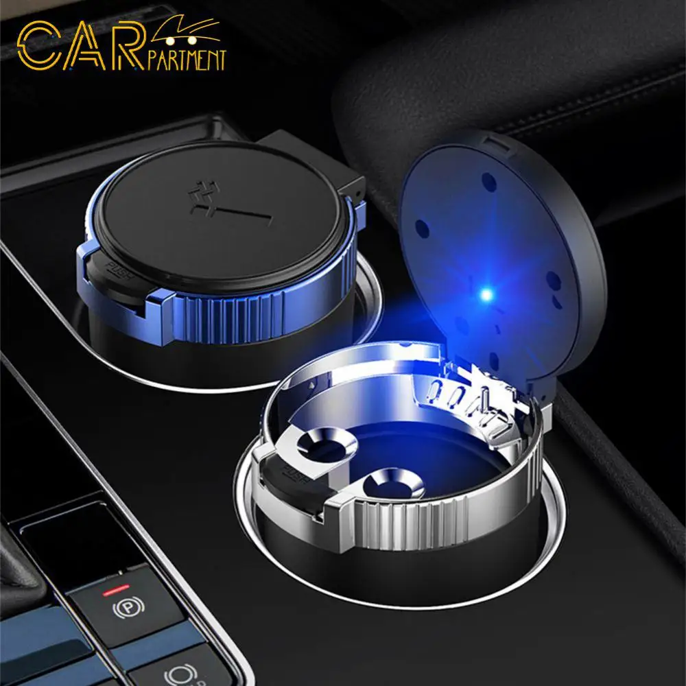 

Portable Car Ashtray Practical With Led Light Vehicle Ashtray Universal Car Home Dual-purpose Ashtray Car Accessories Creative