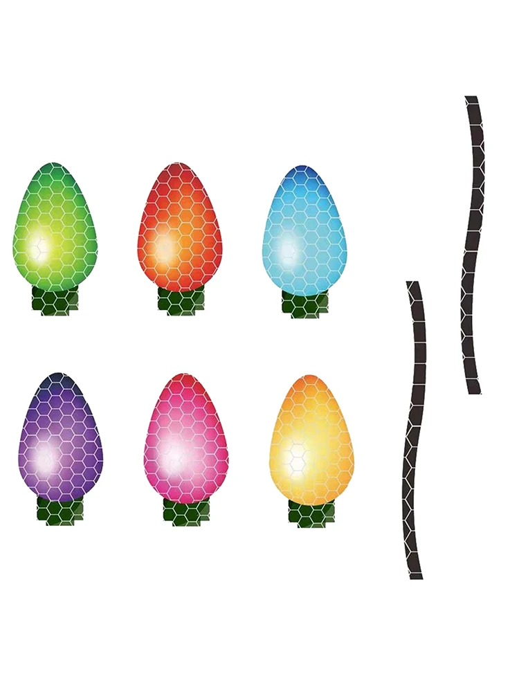 

Christmas Decoration Car Sticker Magnetic Decal Refrigerator Magnets Light Bulb Santa Claus Snowman Reflective Sticker Car Decor