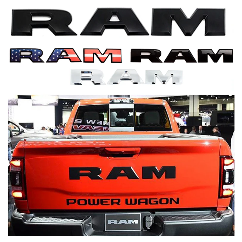 Эмблема багажника из АБС-пластика, наклейки с логотипом ОЗУ, значок для стайлинга автомобиля Dodge RAM1500, RAM2500, аксессуары для путешествий
