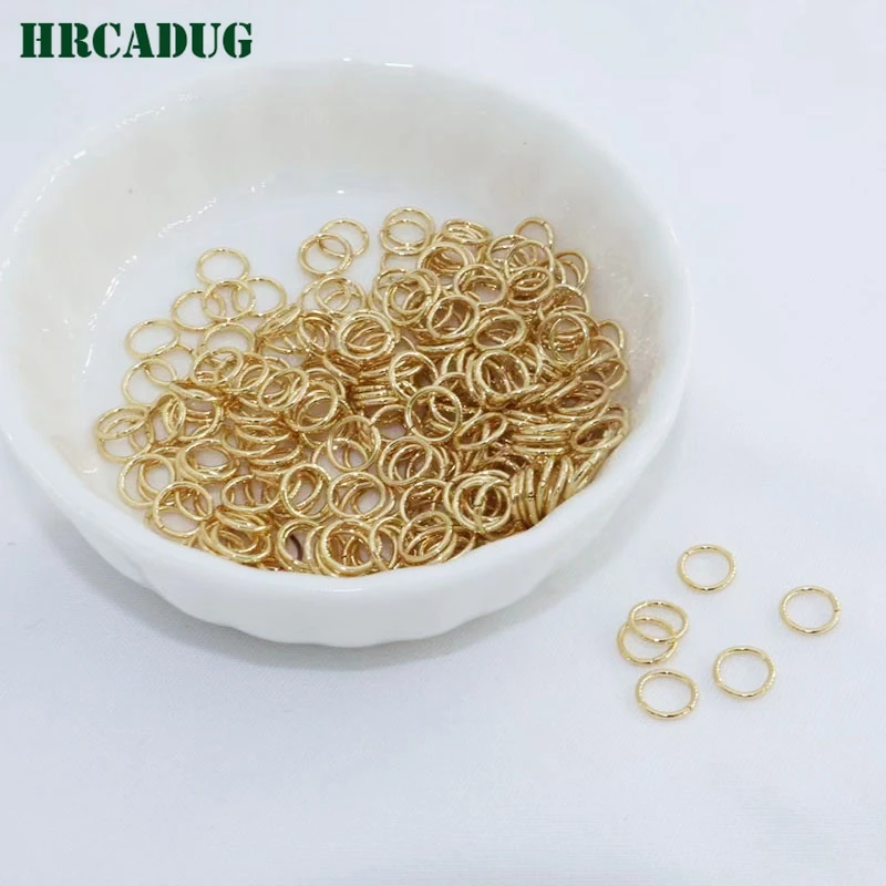 50 Pieces Open Jump Ring 18K Gold Plated Brass Metal Split Rings For DIY Bracelet Necklace Jewelry Making Accessories Supplies