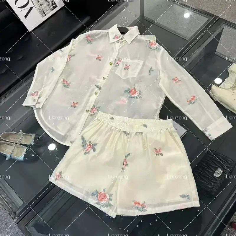 Лето 2024 новая женская одежда модная легкая рубашка с длинными рукавами и