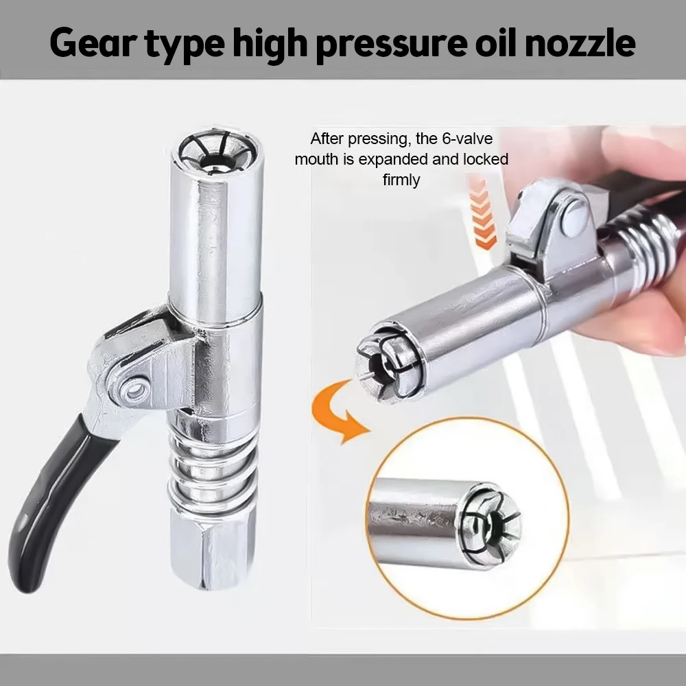 

Grease Gun Coupler 10000 PSI NPTI/8 High Pressure Grease Nozzle Oil Pump Car Syringe Lubricant Tip Repair Accessories Lubricant