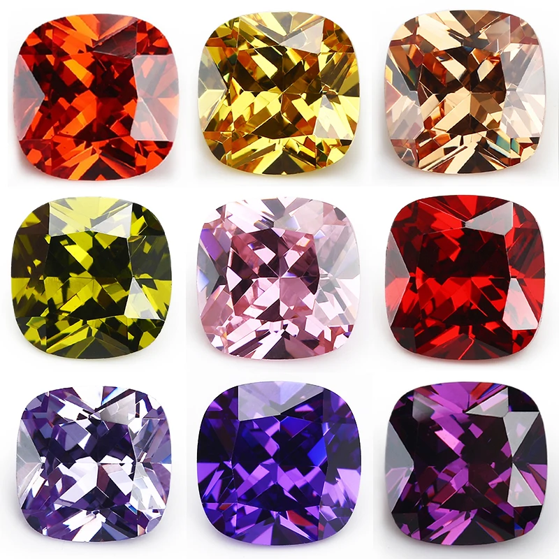 

Size 3x3mm-12x12mm AAAAA Cushion Cut Multi Various Color Cubic Zirconia Stone Loose CZ Synthetic Gems Beads For Jewelry