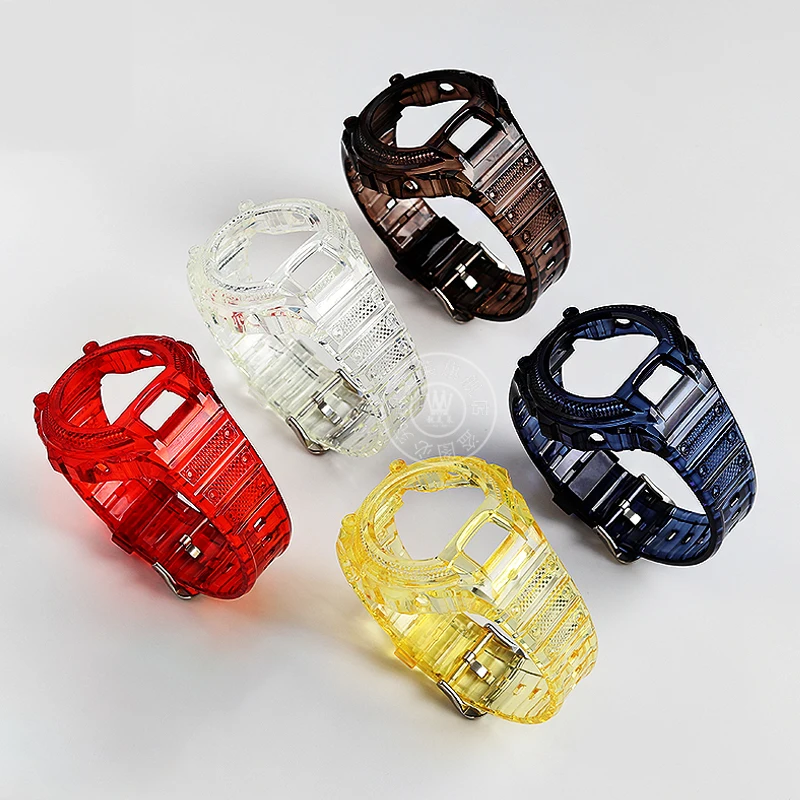 Встроенный ремешок SJelly для Casio DW-6900 series модифицированные прозрачные женские часы