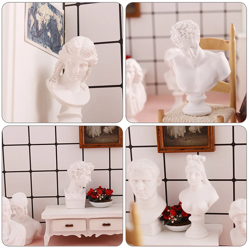 

1:12 Dollhouse Miniature Gypsum Statue Model Figure Plaster Ornament Home Living Scene Decor Toy 1pc