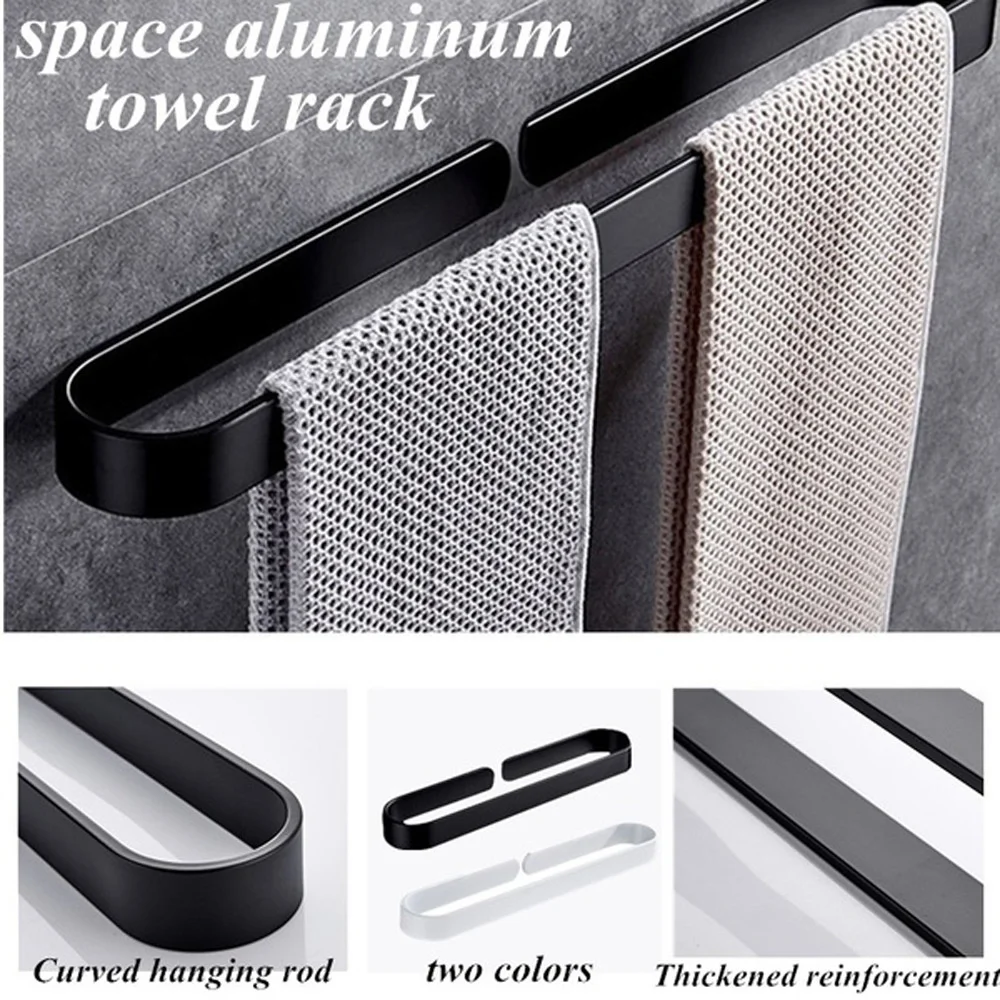

Wall mounted towel rack aluminum alloy towel ring storage hook kitchen accessories bathroom pendant