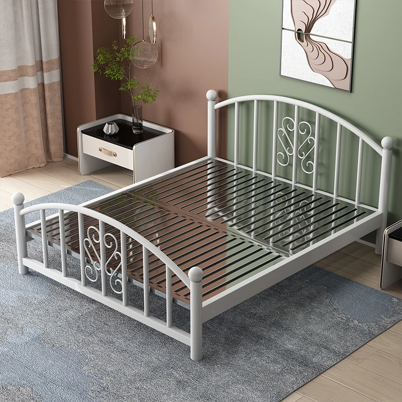 

Simple modern stainless steel bed double thickened metal custom 1.8m single 1.5m European online celebrity wrought iron