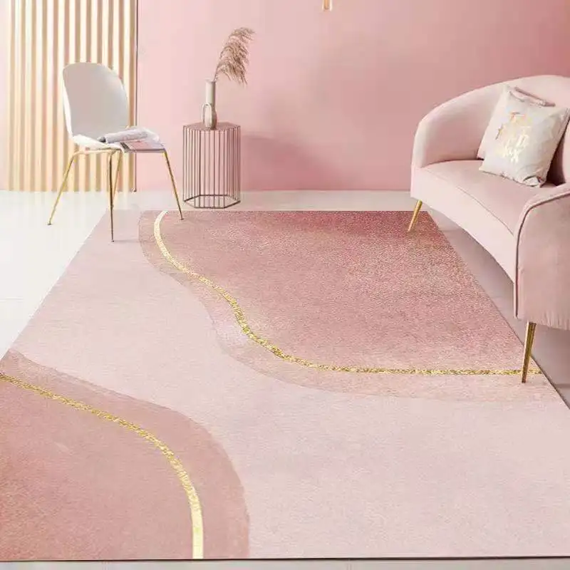 

Nordic Style Sofa Coffee Table Mat Pink Cute Living Room Rug Girl Bedroom Bedside Rugs Simple Abstract Large Area Non-slip Mats