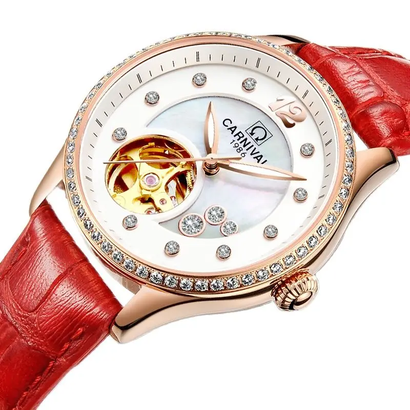 

New Switzerland Carnival Luxury Brand Japan MIYOTA Automatic Mechanical Women's Watches Sapphire Waterproof Diamond Clock C0682