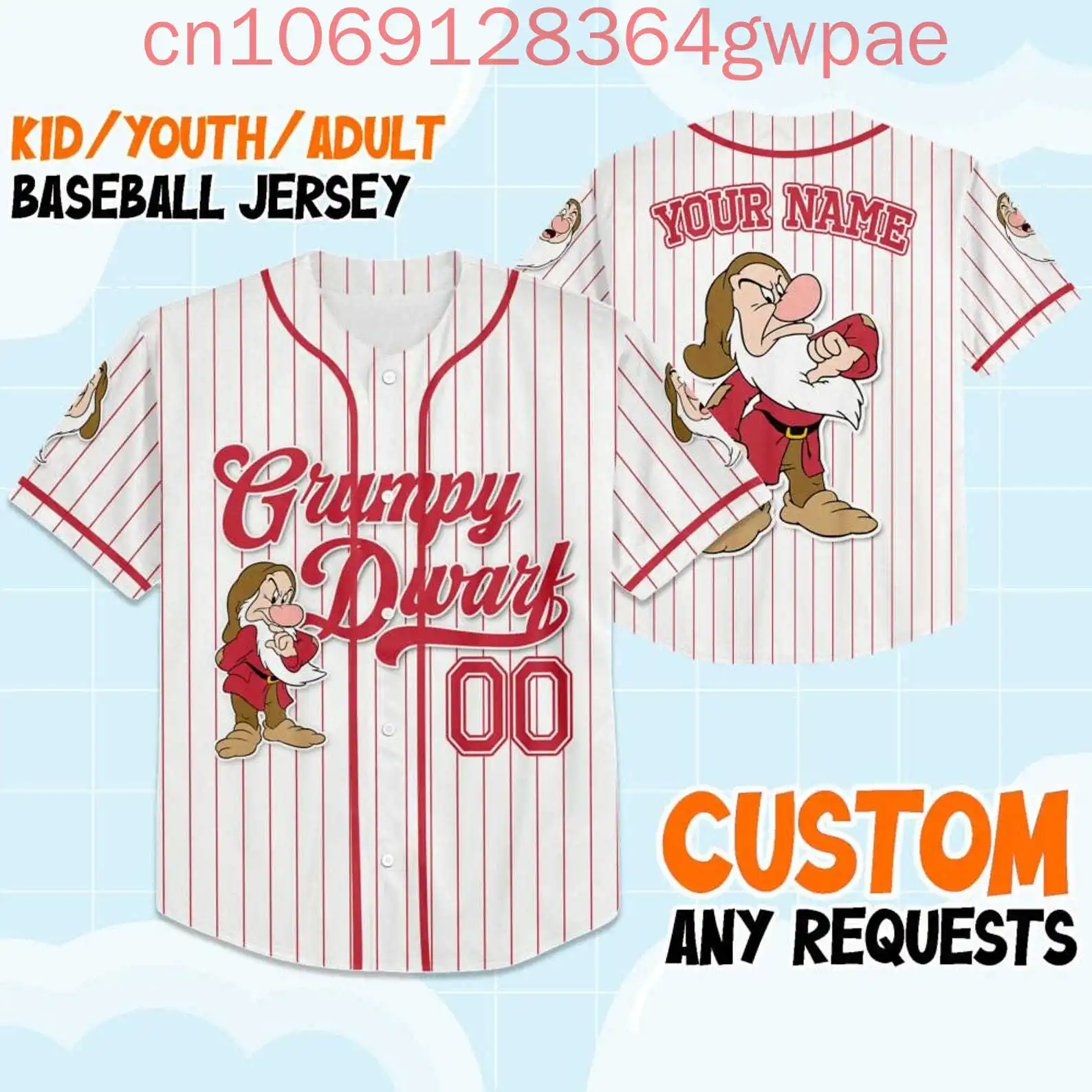 Бейсбольный трикотаж с 3D принтом Grumpy Dwarf мужские женские детские повседневные