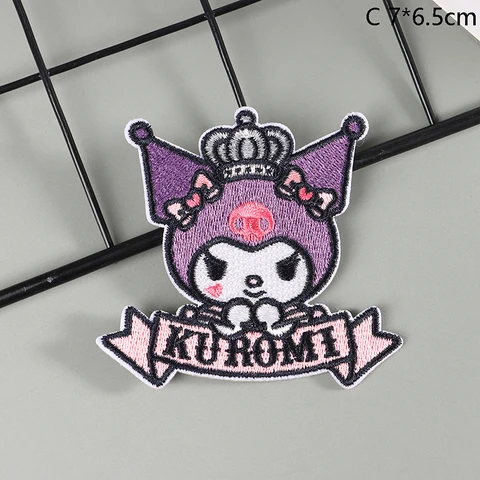Sanrio Kuromi Cinnamoroll, аниме, одежда, вышивка, нашивка, одежда, толстовки, брюки, аксессуары, милый подарок, нашивка