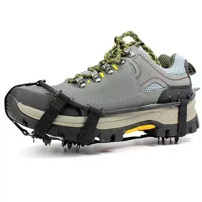 18tooth manganese steel crampons anti-skid shoe covers snow claws hiking fishing shoes nails snow mud ice caught
