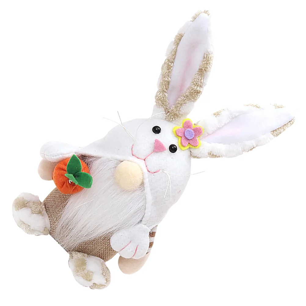 

Stuffed Gnome with Rabbit Ears Easter Gnome Figurine Party Faceless Doll Adornment