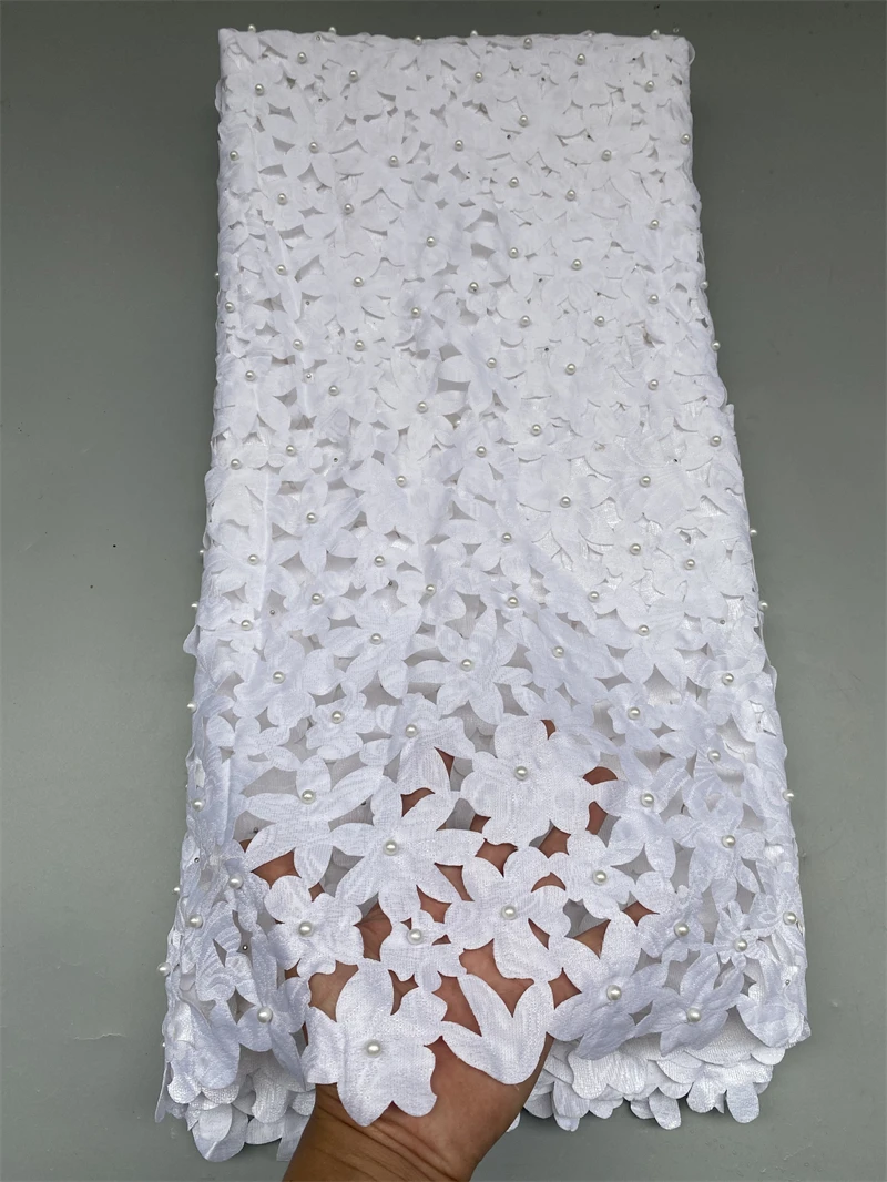 Швейцарская кружевная ткань с камнями 100% хлопчатобумажная для африканской