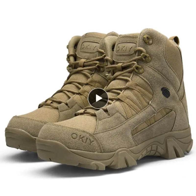 

High-top Tactical Boots Hiking Shoes Ultrallight Breathable 39-46size Training Shoes Outdoor Special Forces Combat Boots Mesh