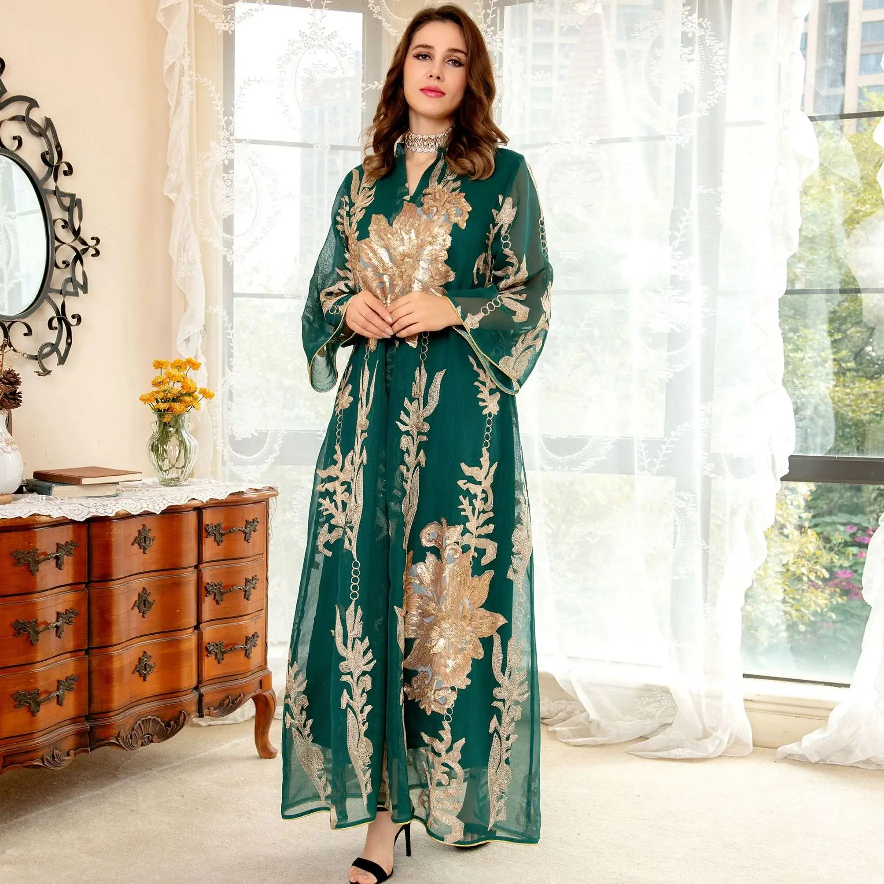 Eid Mubarak Abaya Dubai Turkey Muslim Fashion Women jalabiya Dress Islam Caftan Marocain Vestidos Clothing Robe Musulman