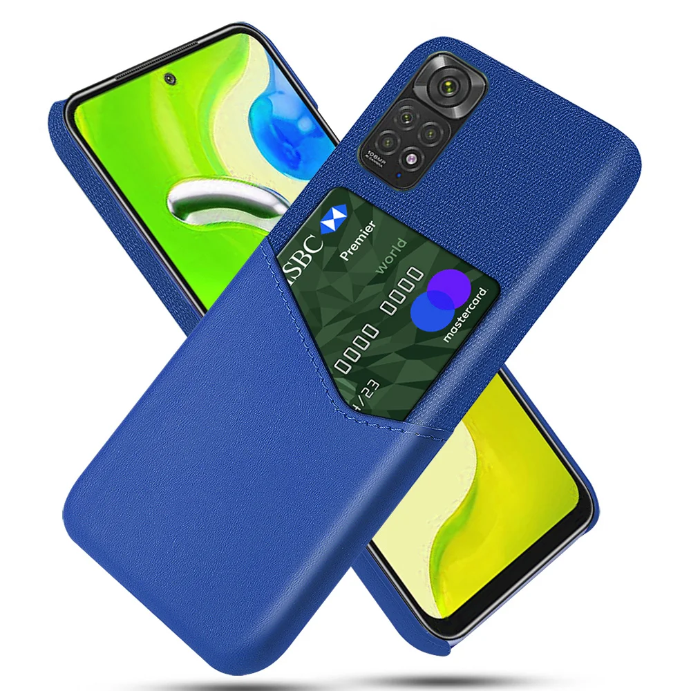 

Redmi Note 11 Febric Card Holder Cover For Redmi Note 11 10 9 S 11E Pro 11T Cloth Texture PU Antiskid Case For Redmi K40 K20 Pro