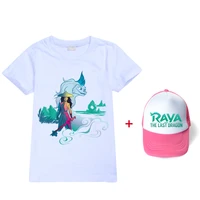 new funny raya and the last dragon girls boys tops 3d print t shirtcap cartoon short sleeve children tops summer kids clothes