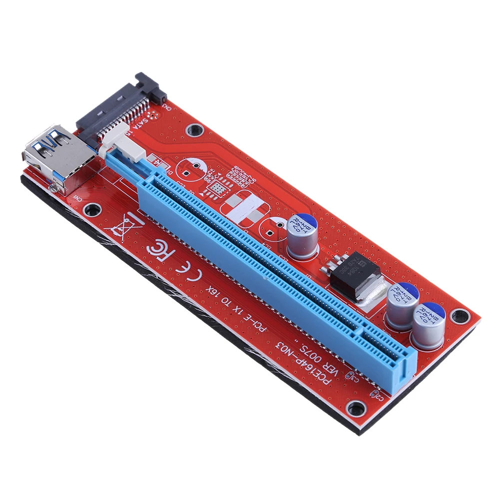 

Райзер-карта PCI Express, 1x до 16x, USB 3,0, кабель питания, провод для майнинга биткоинов, бытовой компьютер, набор для майнинга биткоинов