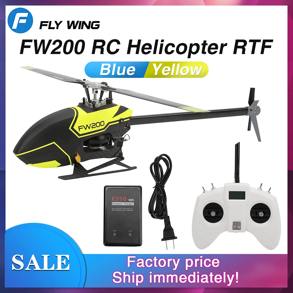 Fly Wing FW200 RC Helicopter RTF 3D APP Adjust Automatic Return Brushless Remote Control with Charger Omnidirectional