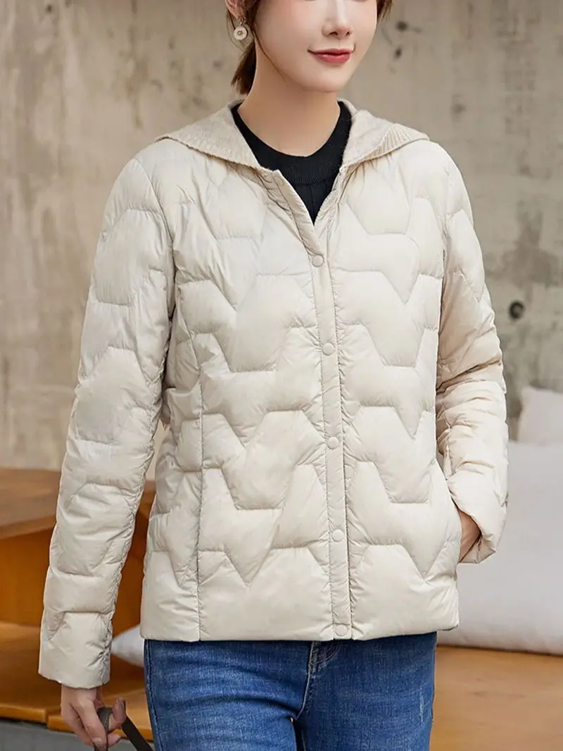 New Women Casual Style Hooded Down Jacket White Duck Down Jackets Autumn Winter Warm Coats And Parkas Female Outwear