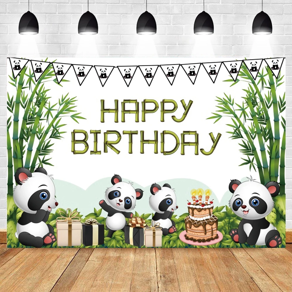 Newborn Baby Shower Boy Girl Panda Bamboo Birthday Backdrop Custom Photography Background For Photo Studio Photophone Photozone |