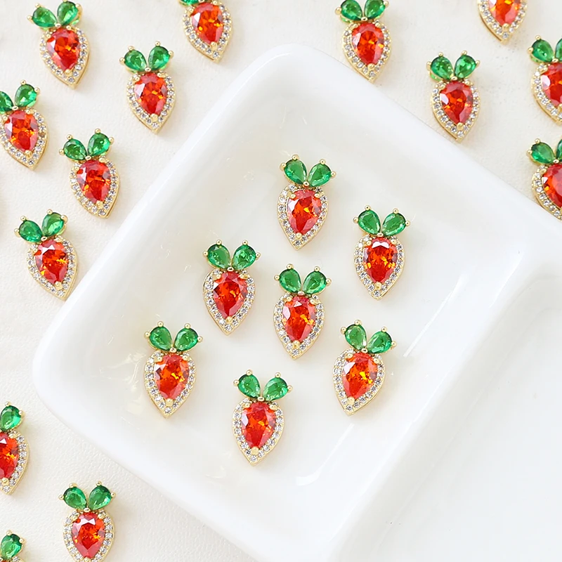 4 шт. медный позолоченный циркон подвеска в виде моркови сделай сам ювелирные