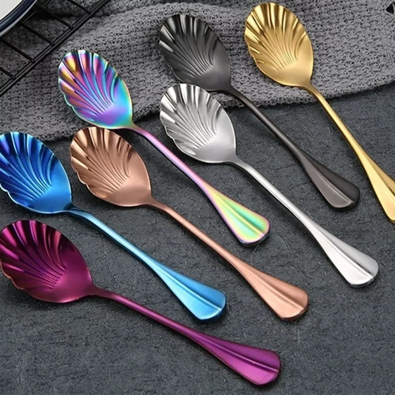 

2022 With Long Handle Restaurant Dessert Spoon Ice Cream Scoops Kitchen Accessories