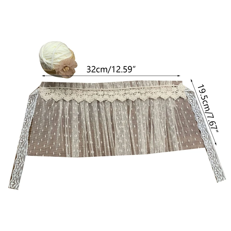 

Newborn Photography Props Baby Lace Tutu Skirt Flower Headband Dress Hair Band
