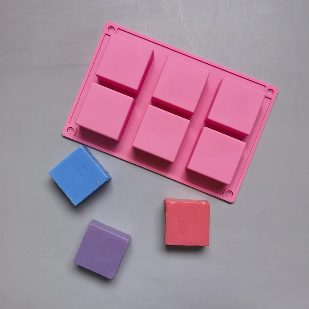 

Форма для мыла с 6 полостями, квадратная силиконовая форма для мыла, прямоугольная форма «сделай сам» для мыла, форма для торта