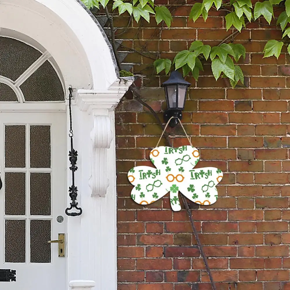 

Decoration Pendant Durable No Peculiar Smell Comfortable Wall Hanging Sign For Living Rooms Bedrooms Shamrock Hanging Door