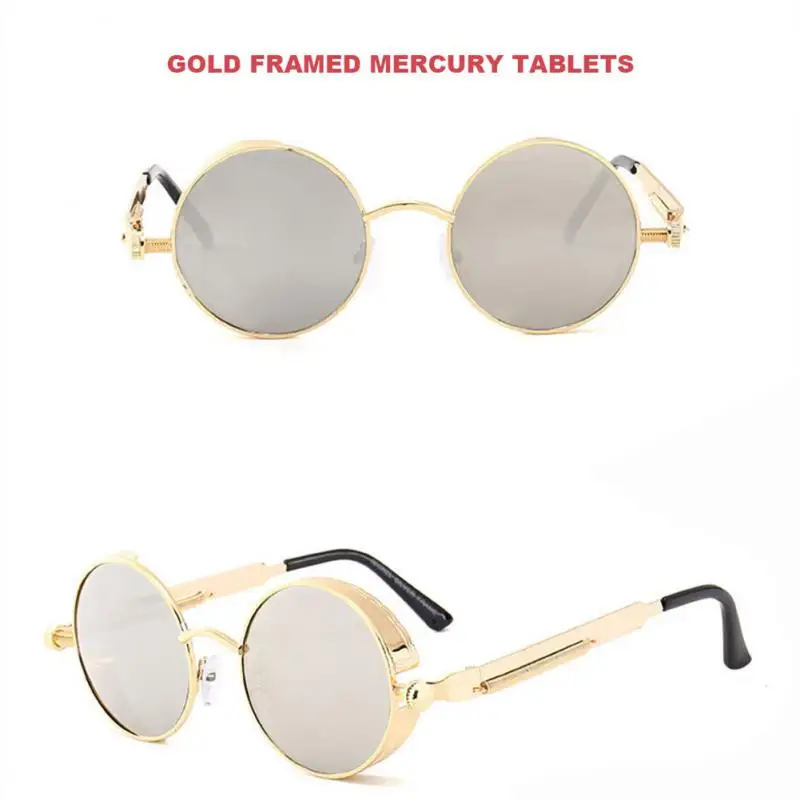

Retro Metal Steampunk Sunglasses Men Women Fashion Round Frame Glasses Vintage Sun Glasses High Quality Oculos De Sol 2022 New