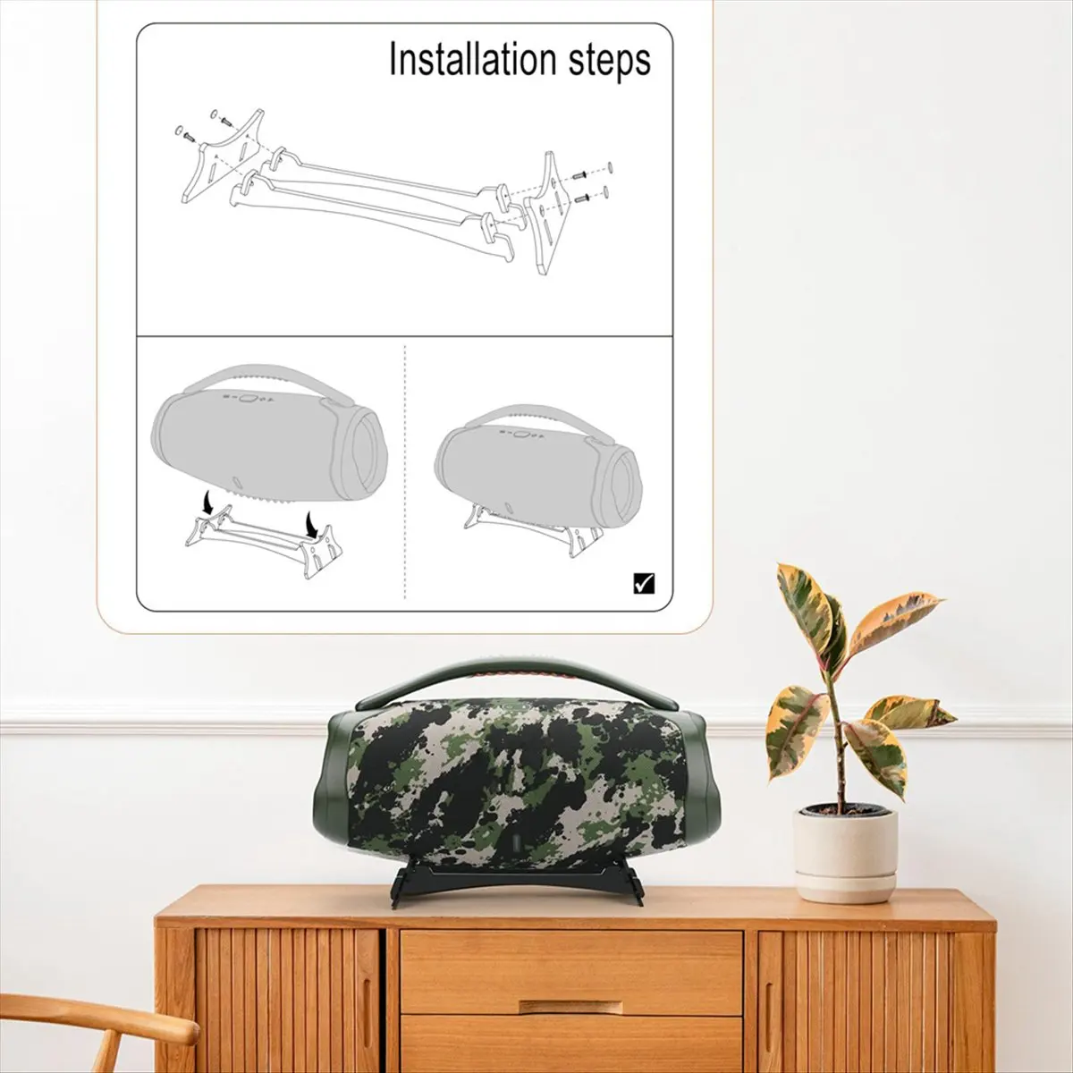 Фото Новая настольная подставка newT77 для JBL Boombox 3/Boombox 2/Boombox, акриловое основание-держатель для динамика, настольная подставка для JBL Boombox №1