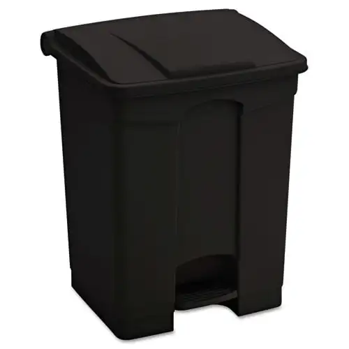 

17 Gallon Capacity Plastic Step-On Receptacle - Black