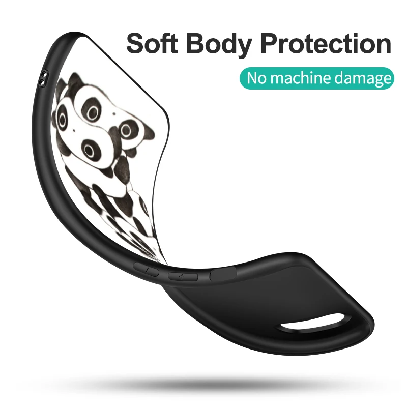 Черный чехол из ТПУ для Samsung Galaxy A03 SM-A035 Core A03S A13 A23 LTE A33 A53 A73 4G 5G Cute Panda Chinese