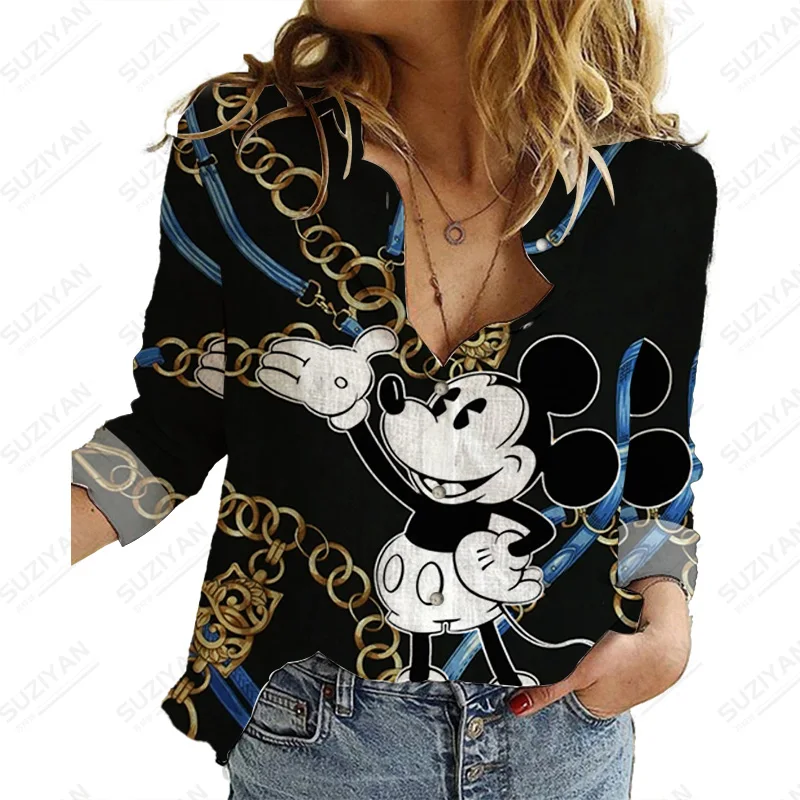 

Disney Mickey Loose Shirt Temperament Casual Top Elegant Women Shirt Fashion Loose 2022 New Fashion Women'S Fashion