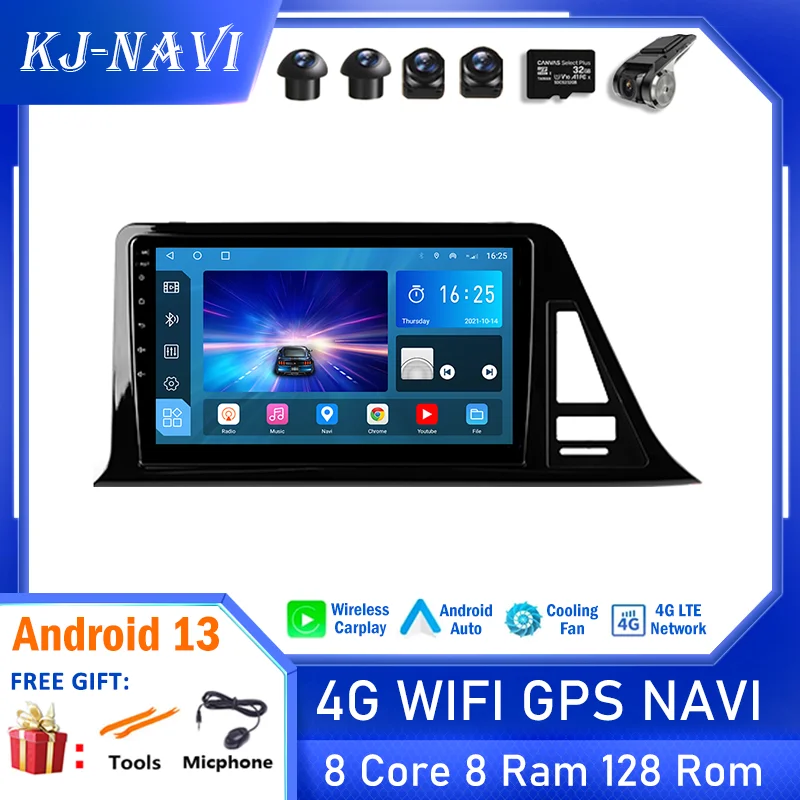 

Android 13 No2 Din Dvd автомобильное радио Carplay мультимедийный видеоплеер GPS-навигация стерео для Toyota C-HR CHR 2016 - 2020