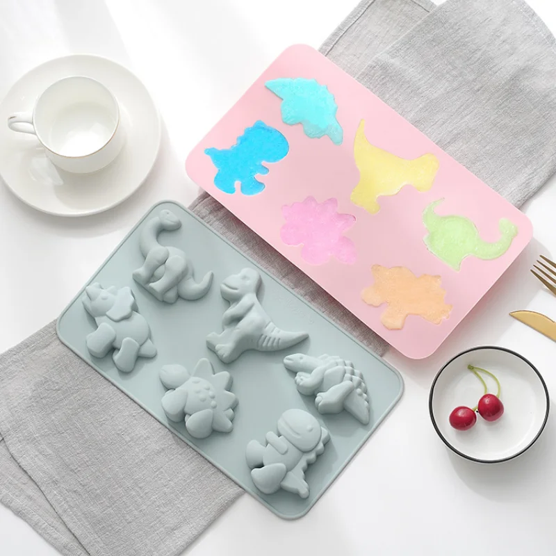 

Dinosaur Cartoon Chocolate Mold Donuts Candy Gummy Ice Cubes DIY Silicone Mold Party Baking Tool Cake Molds Hand Soap Drip Mould