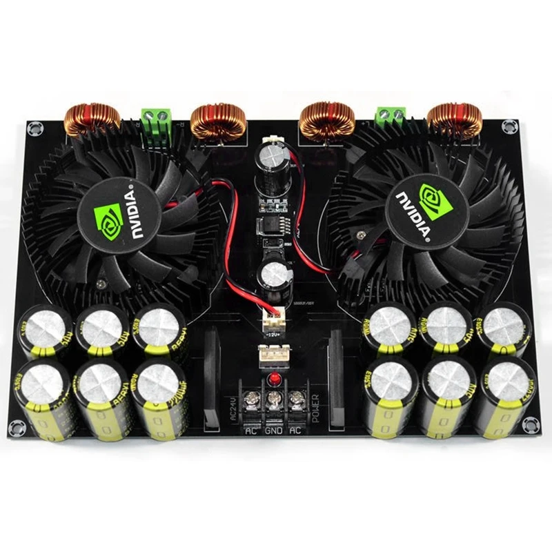 

Высококачественная плата цифрового усилителя мощности TDA8954TH 420Wx2, двухканальный усилитель мощности с вентилятором для динамика 4-8 Ом