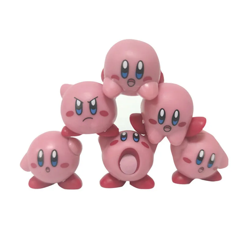 

10Pcs/Set Kawaii Kirby Star Peripheral Action Figure Doll Stack Height Cartoon Statue PVC Figurine Collectible Model Toys Gift