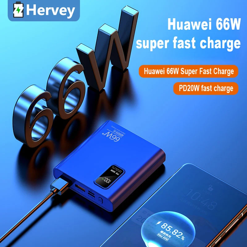 Супер быстрая зарядка портативное зарядное устройство 20000 мАч PD66 Вт HD цифровое