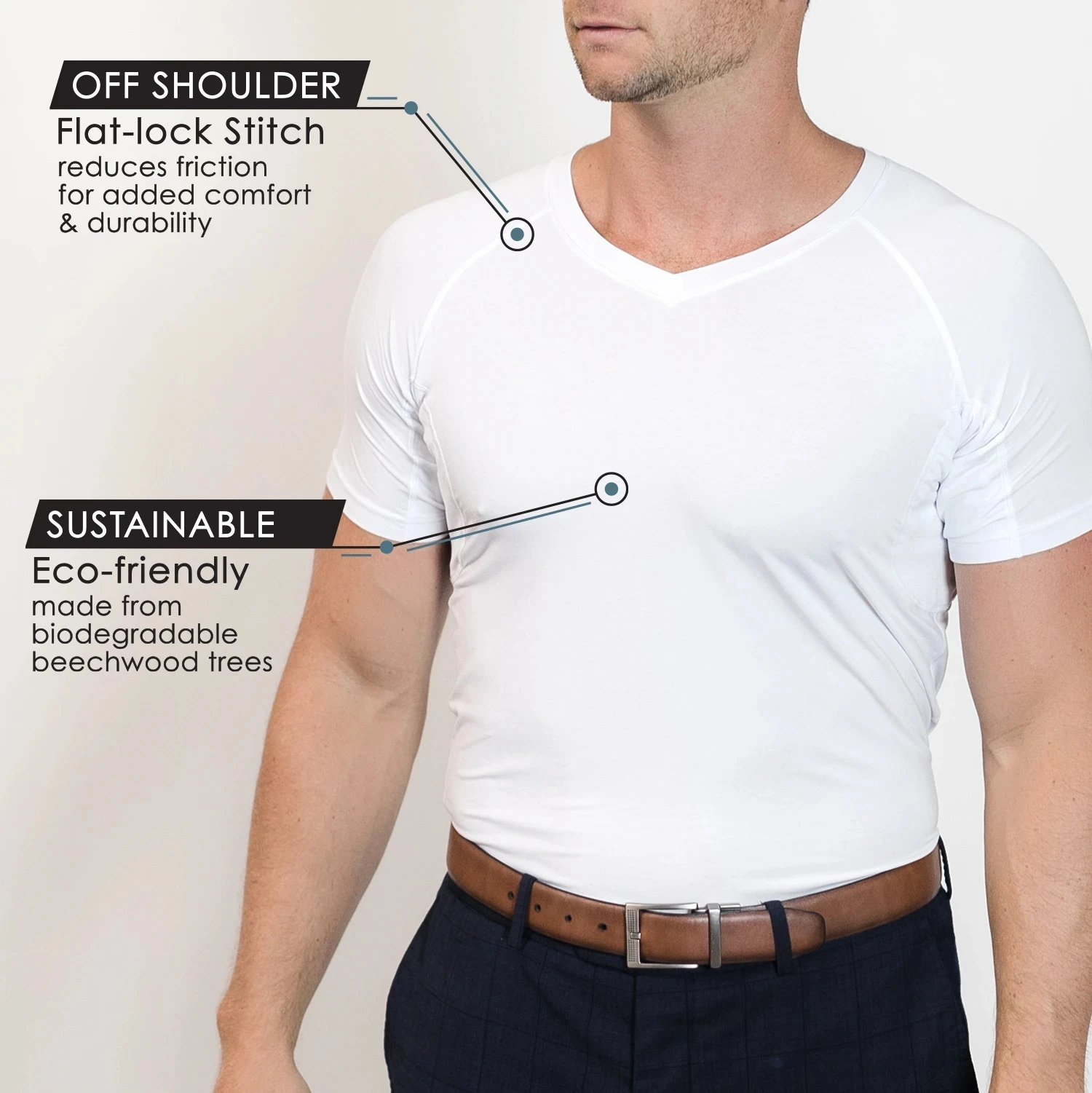 Фото Живите без забот: 100% защита от пота, мужская футболка Sweat-Secret, влагонепроницаемая майка. №5