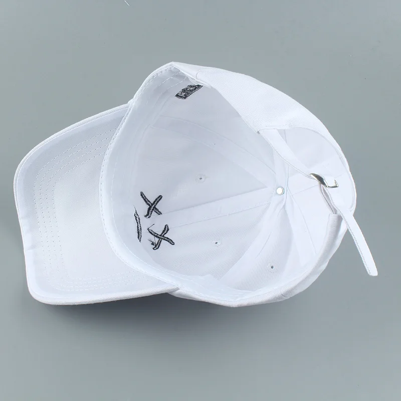 Summer Dad Hat Embroidery 100% Cotton Baseball Cap Sad face White Black Hat Golf Cap Hip Hop Snapback Women Men