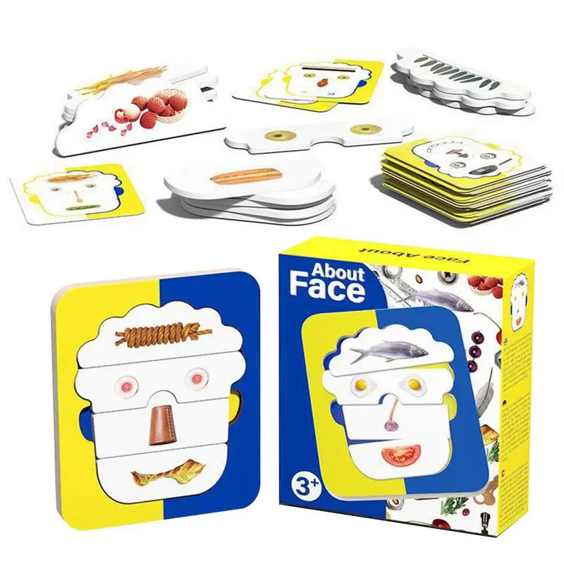 

Puzzle Early Education Wooden Exercise Baby Hands-on Brain Play Imagine Face Changing Game Early Education Material Sensorial To