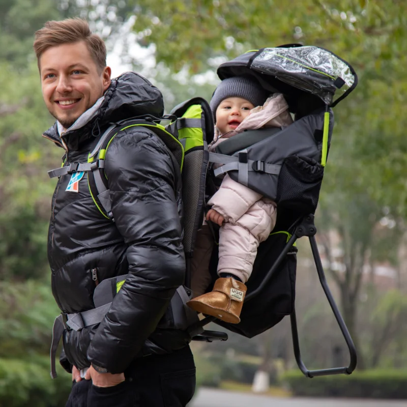 

Baby Multifunctional Rainproof and Cold-proof Child Back Chair Baby Travel Portable Outing Back Frame Stool Foldable