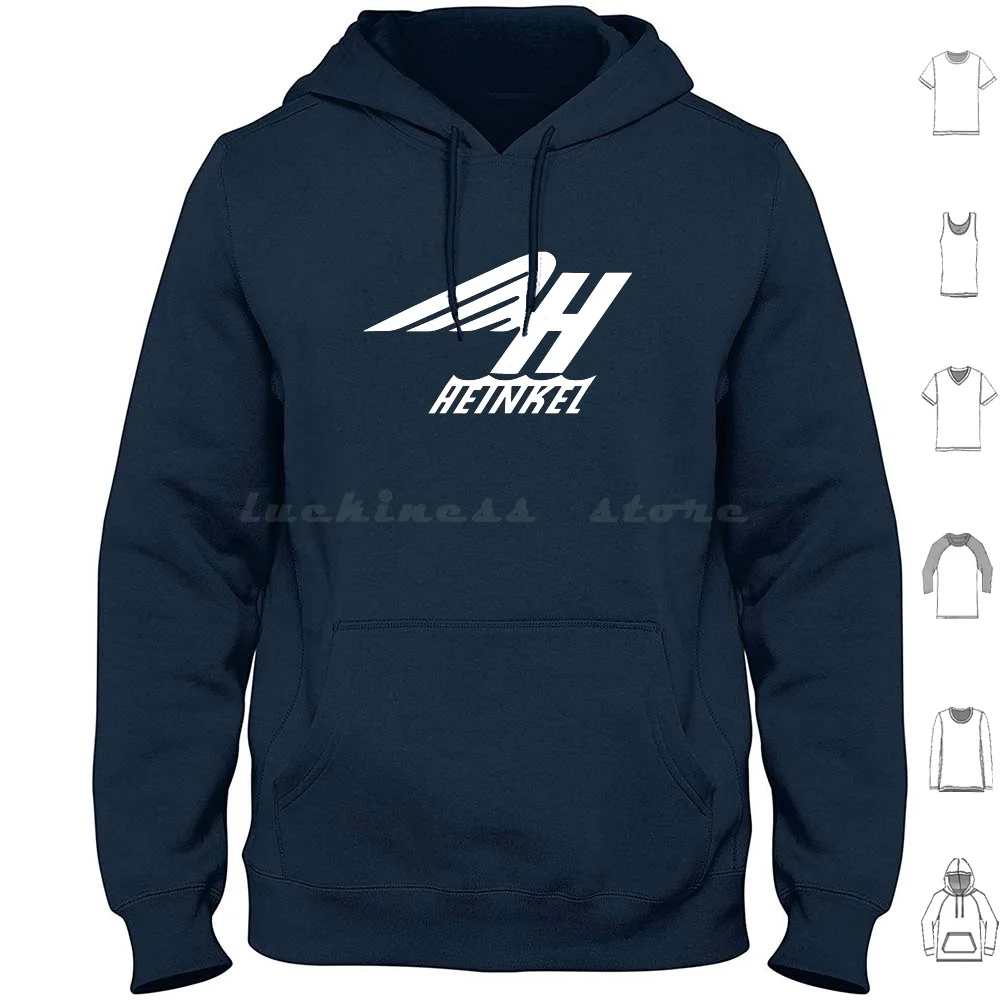 

Heinkel Flugzeugwerke Logo ( White ) Hoodie cotton Long Sleeve Warbird Heinkel German Wwii World War Ii One 1 Steampunk Plane