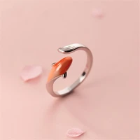 tulx red koi fish opening finger ring women vintage jewelry for women silver color lucky animal rings ladies jewelry
