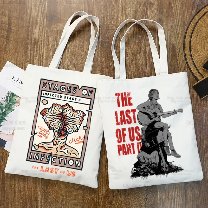 

The Last of Us Shopper Shopping Bag Joel Ellie Tote Shoulder Bag Fireflies Canvas Bags Large Infected Stage 3 Firefly Handbag