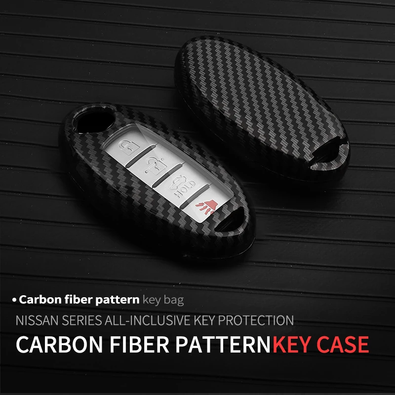 

ABS Carbon Fiber TPU Protective Shell Car Remote Key Bag For Nissan Teana Qashqai Maxima NV200 Quest Patrol Murano Kicks X-Trail