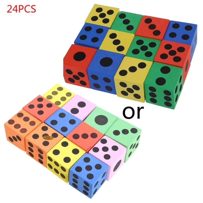 

652D Set of 24 Foam Dot Six Sides 3.7mm Colorful for Kids Learning Resource